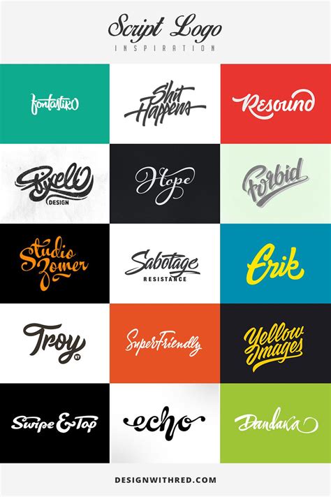 50 Creative Script Logo Design Inspiration | Script logo design, Typo ...