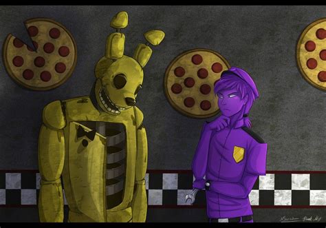 Repairing Spring Bonnie | Fnaf, Fnaf art, Purple guy