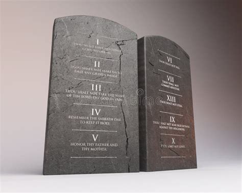 Ten Commandments Stone Tablets Stock Illustration - Illustration of ...