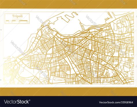 Tripoli libya city map in retro style golden Vector Image