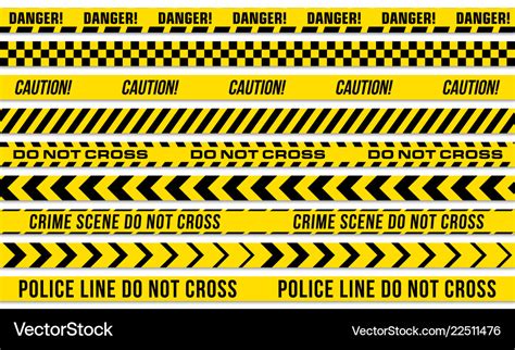 Black and yellow stripes police tape Royalty Free Vector