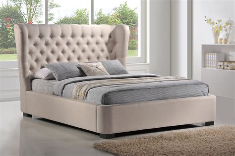 LuXeo Manchester King-Size Tufted Wing Upholstered Platform Bed in ...