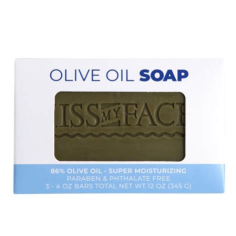 Kiss My Face Pure Olive Oil Bar Soap, Fragrance Free, 86% Olive Oil ...