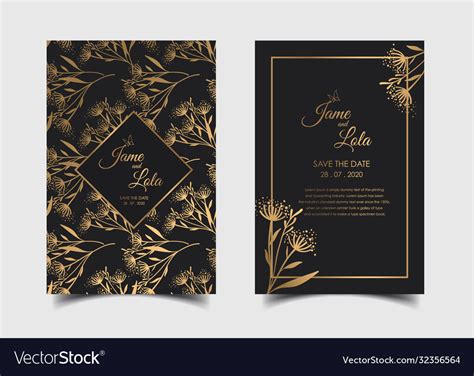 Wedding invitation card template Royalty Free Vector Image