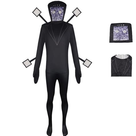 Skibidi Toilet Large TV Man Costume - Large TV Man Cosplay | Costume ...