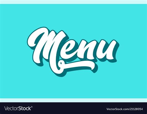 Menu hand written word text for typography design Vector Image