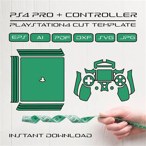 PS4 Pro & Controller Cut Template, Playstation4 Skin Cutting Template ...