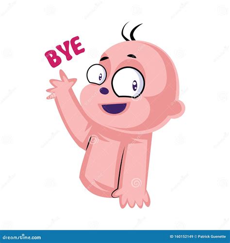 Baby Waving and Saying Bye Vector Illustration on a Stock Vector ...