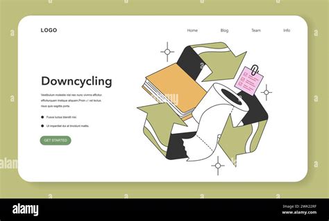 Downcycling process depiction. Recyclable materials like paper and ...