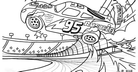 TIM TIM TV: Coloring Page - Lightning McQueen Crash Scene