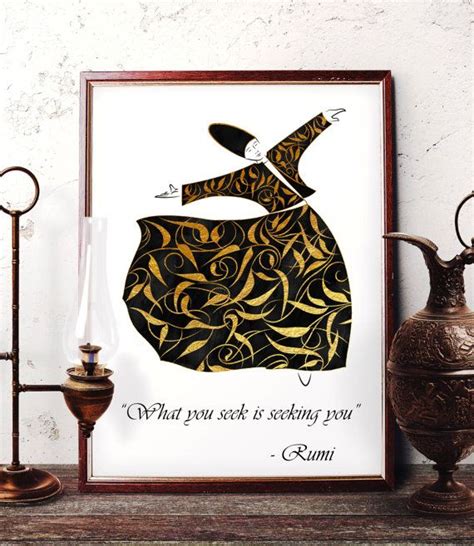 What You Seek Is Seeking You, Rumi Quotes Wall Art, Mevlana Wall Art ...