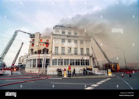 Brighton's Royal Albion Hotel suffering from heavy fire damage Stock ...