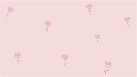 Light Pink Hand-drawn Tulip Aesthetic Wallpaper