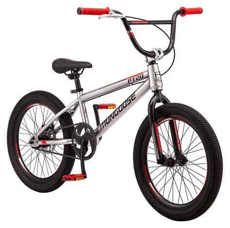 Buy Mongoose PT20 BMX 20 in. Kids Bike, Single Speed, Boys, Silver ...