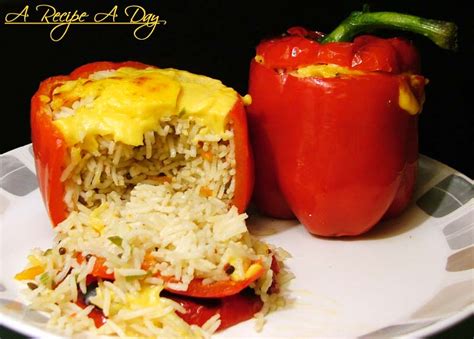 A.R.A.D. (A Recipe A Day): Rice stuffed Capsicum...