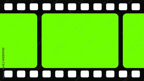 Chromakey, green screen background. Old Filmstrip. Old movie films ...