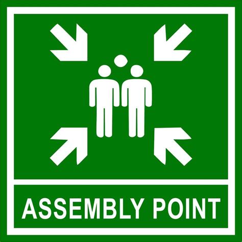 Green Aluminum Assembly Point Sign Board, Shape: Square at Rs 650 ...