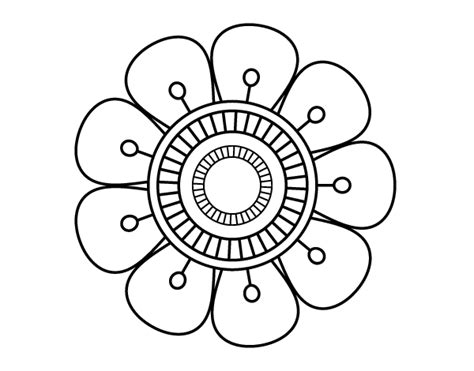 Dibujo de Mandala en forma de flor para colorear | Mandalas para ...