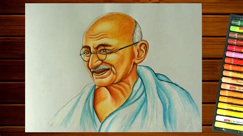 GANDHI JAYANTI DRAWING||HOW TO DRAW MAHATMA GANDHI EASY STEP BY STEP ...