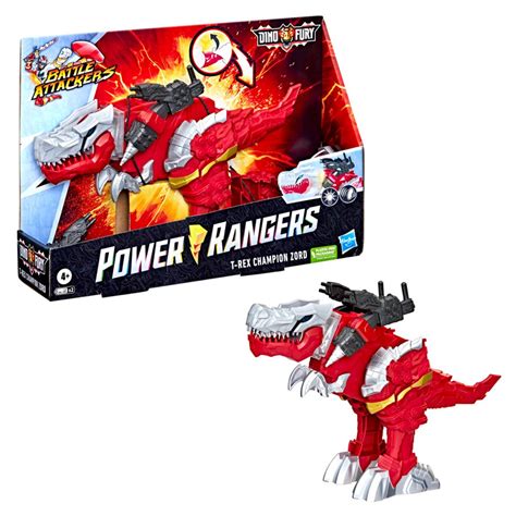 Power Rangers Dino Fury Battle Attackers RED T-Rex Champion Zord