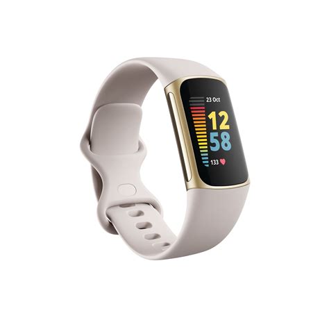 Buy Fitbit Charge 5 Fitness Tracker - Lunar WhiteSoft Gold Stainless ...