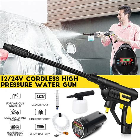 12/24V Car Washing Water Gun High Pressure Car Washer Portable Lithium ...