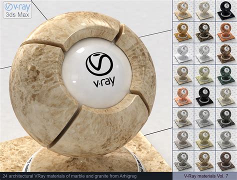 Vray materials Marble, V-Ray materials Granite