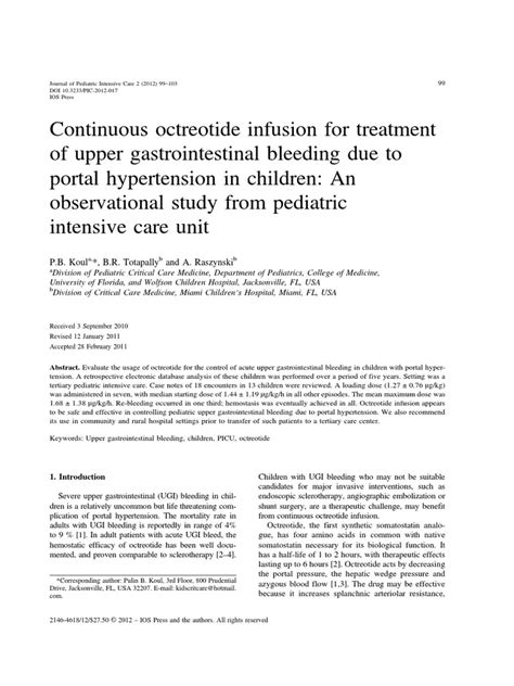 Continuous Octreotide Infusion for Treatment | Intravenous Therapy ...