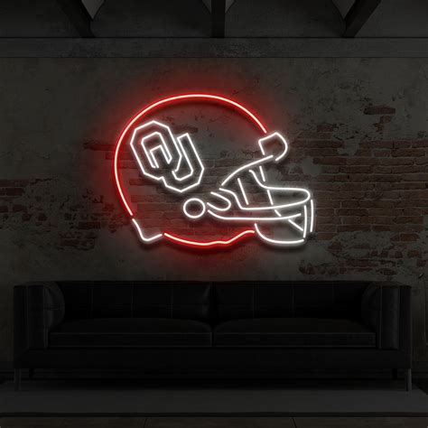 "OU Helmet" Custom Neon Sign