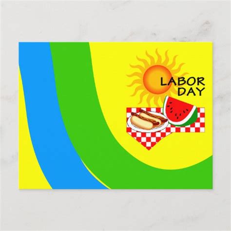 Postcard Labor Day Festive Picnic Invitations PC | Zazzle.com