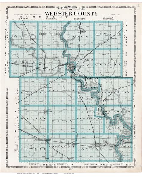 Webster County, Iowa 1904 - Iowa State Atlas 121 - OLD MAPS