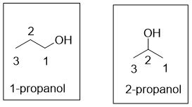 Find the difference in molecules of 1-propanol and 2-propanol ...