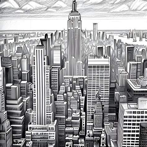 New york city, Pencil Sketch - Arthub.ai