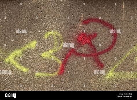 Hammer and Sickle. Street graffiti in Gdansk, Poland Stock Photo - Alamy