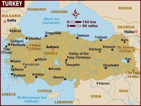 Turkey Map Political Regional | Maps of Asia Regional Political City