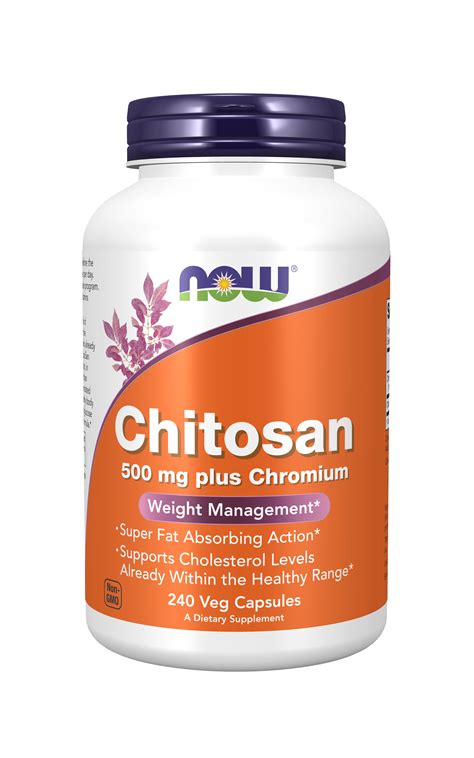 NOW Supplements, Chitosan 500 mg plus Chromium, Weight Management*, 240 ...