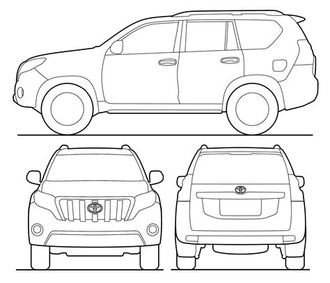 Toyota Land Cruiser Prado 2015 Blueprint - Download free blueprint for ...