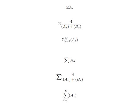 How to Create and use summation symbol in LaTeX