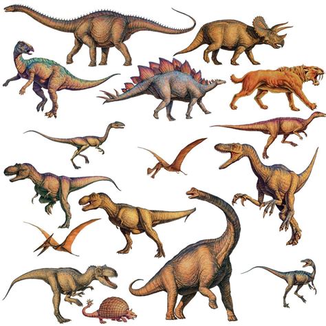 DINOSAURS Peel & Stick 16 Wall Stickers T-Rex Boys Room Decor Wall ...