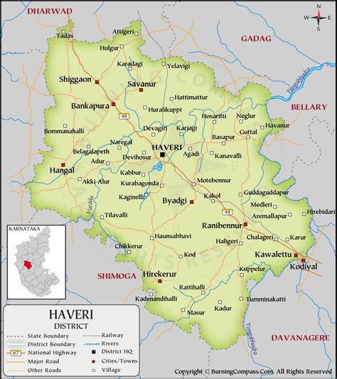 Haveri District Map HD