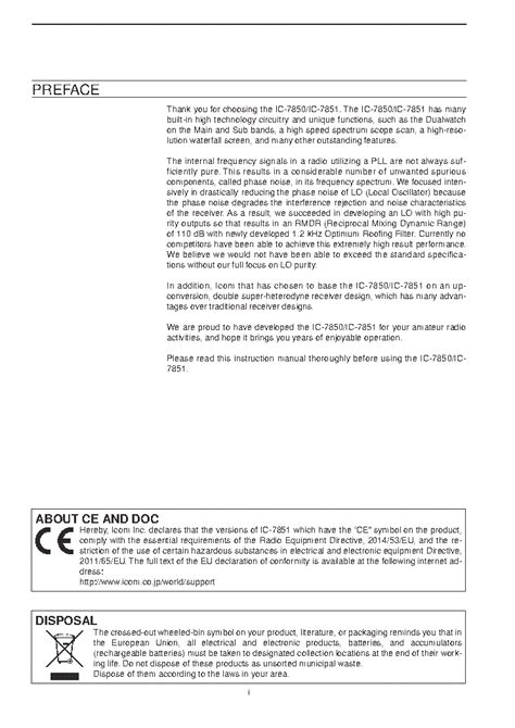 ICOM IC-7850,IC-7851 USER MANUAL Service Manual download, schematics ...