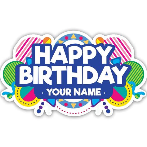 Custom Name Happy birthday Vinyl Stickers | Wall Art Window, Car ...