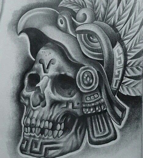 Aztec Skull Tattoo Drawings - SCRIBB LOVE TATTOO DESIGN