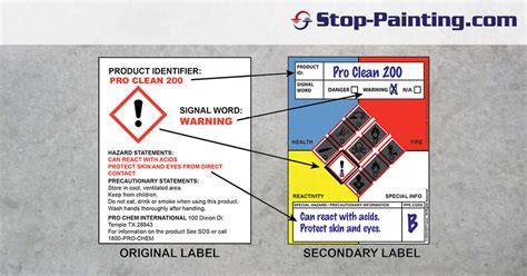 Ghs Secondary Container Label Requirements - Label Ideas