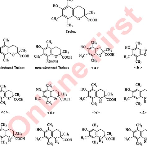 Structures of Trolox and Trolox derivatives that were studied in this ...