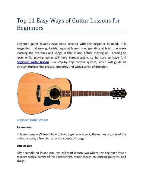 Top 11 easy ways of guitar lessons for beginners