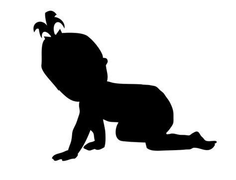 Baby Girl Crawling Silhouette Free Stock Photo - Public Domain Pictures