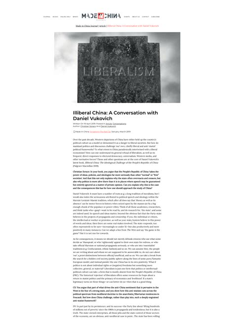 (PDF) Illiberal China: A Conversation with Daniel Vukovich