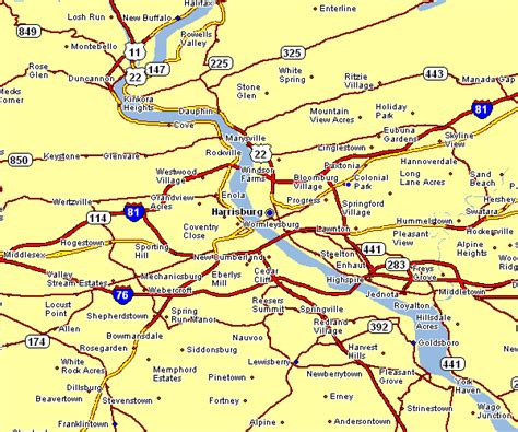 Area Map of Harrisburg