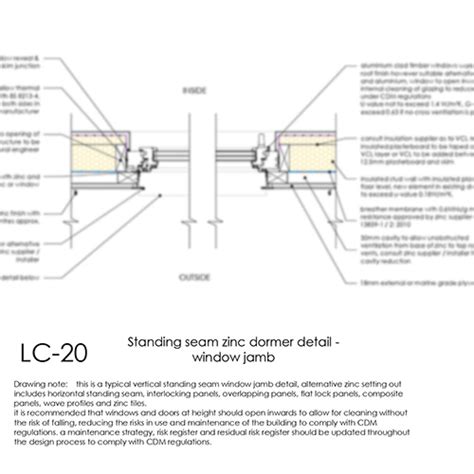 LC20 - Standing Seam Zinc Dormer Window Jamb Detail